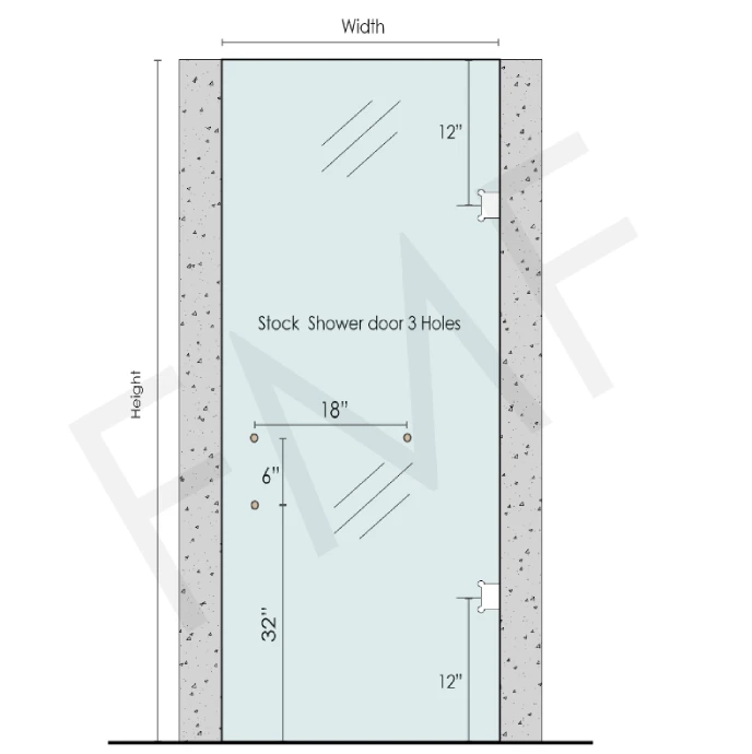 Stock Shower Doors- 3 Holes